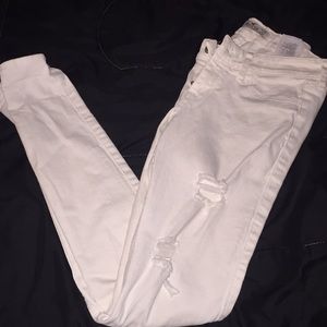 Hollister White Jean with Holes